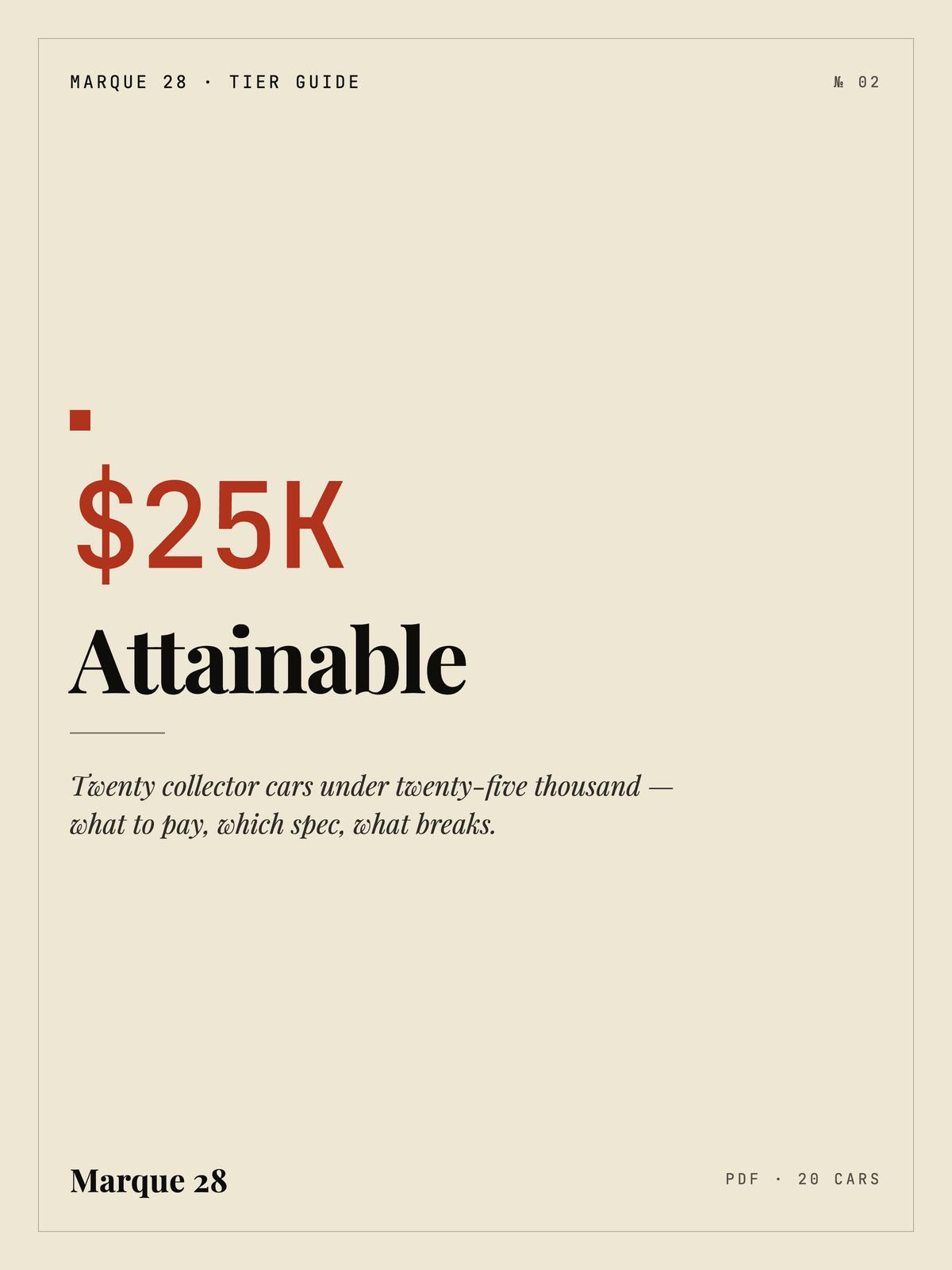 Attainable — 20 Collector Cars Under $25,000 — Marque 28
